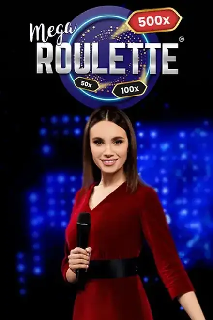Live-Tisch Mega Roulette mit in jeder Runde ausgelosten Multiplikatoren